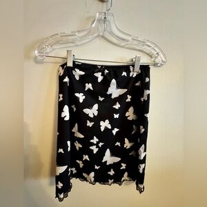 Wild Fable Black Skirt with White Butterfly Pattern